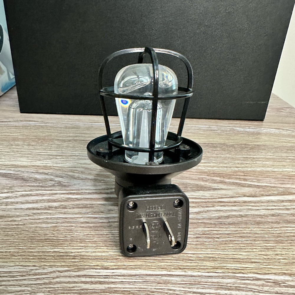 Industrial Lantern Black Wall Night Light (dark activated) - Picture 3 of 4
